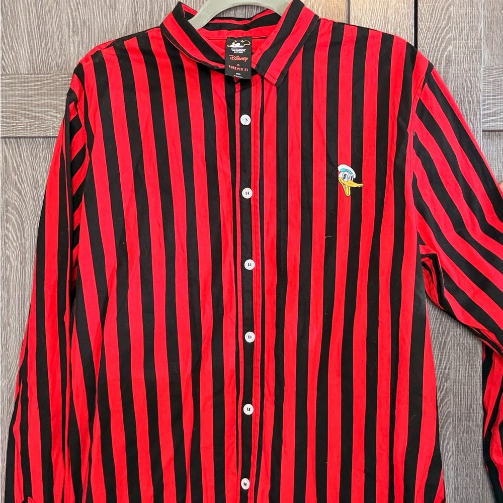 Red and Black Striped Men's Shirt